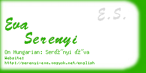 eva serenyi business card